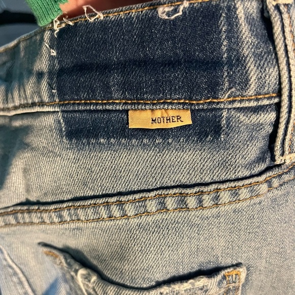 MOTHER Light Blue Tomcat Denim Frayed Skirt 24 - Picture 3 of 7